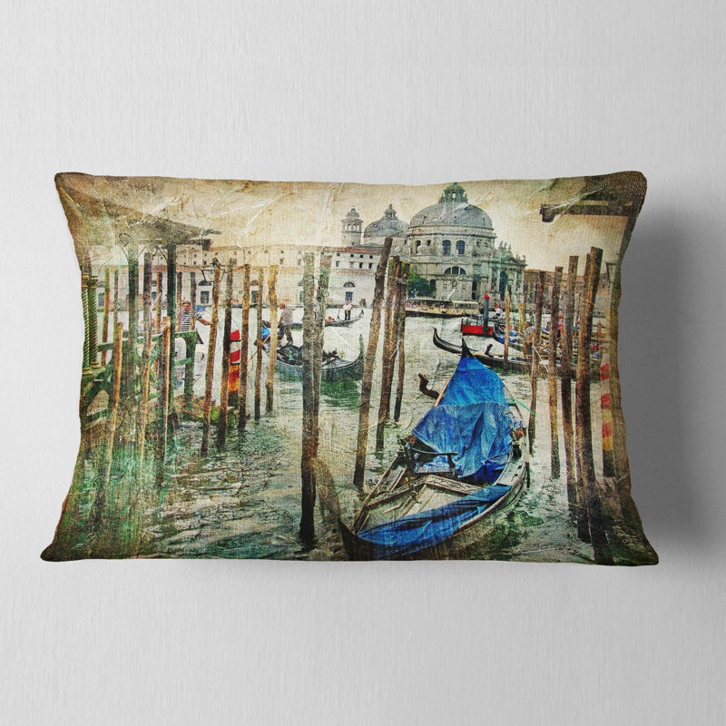 Paysage magnifique coussin de Venise, Rectangulaire, 12 po x 20 po