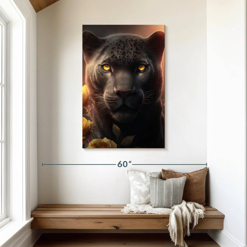 Brampt A Black Panther Portrait, 45" H x 30" W