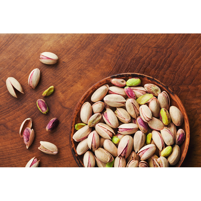 Bowl Of Pistachio Nuts - Wrapped Canvas Print, 30cm H x 46cm W