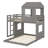 Wooden Bunk Bed, Loft Bed With Playhouse,Windows, Ladder And Guardrails-77434845