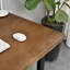 Bureau rectangulaire en bois massif noyer, noir-703504798