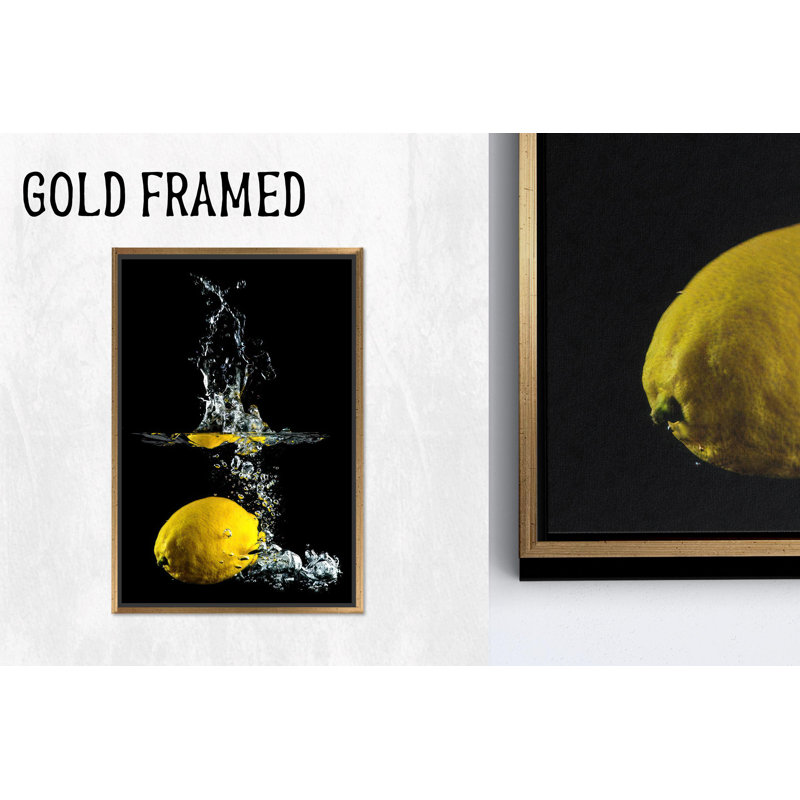 Art moderne sur toile de cuisine moderne: conception élégante avec cadre noir, toiles à cadre doré 1P