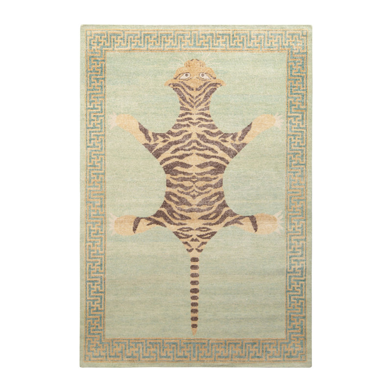 Distressed Homage Handmade Kilim Wool Animal Print Area Rug, Rectangle 8' x 10'