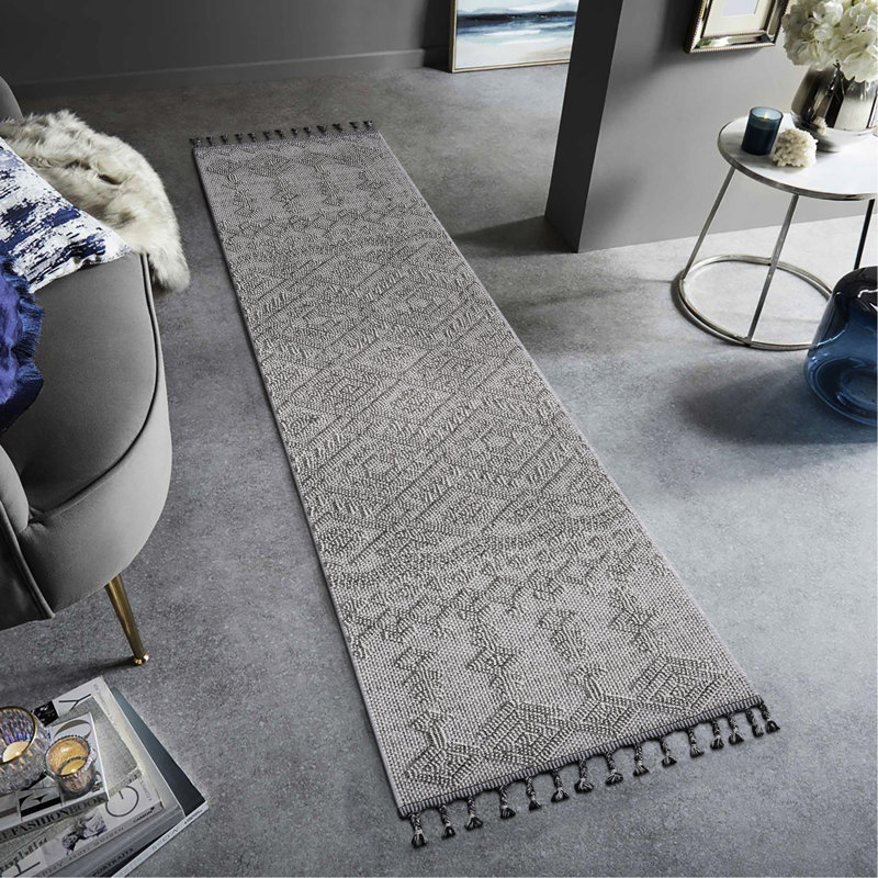 2X8 Indoor/Outdoor White Area Rug - Stain , Non-Shedding, Wear- In Soft Pile, Ideal For High-Traffic Areas