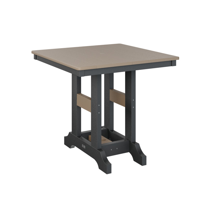 Garden Classic Outdoor Square Bar Table, 39.5" H x 33" W x 33" D, Black, Weatherwood