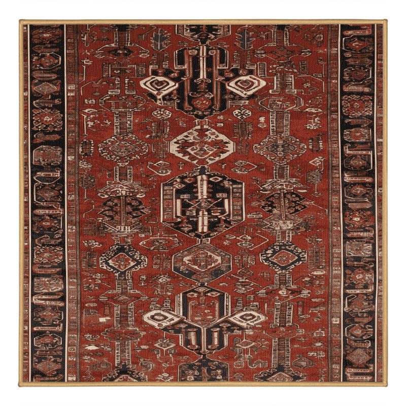 Tapis brun lavable à la machine, Carré 6 pi