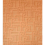 Versace Orange Red Copper Metallic Greek Key Lines Textured Wallpaper 3d