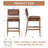 Stylishly Chic Mid-Century Modern Faux Leather Bar Stool - Perfect Counter Height Chair with Elegant Footrest and Woven Faux Leather Back for Your Kitchen-1390288756