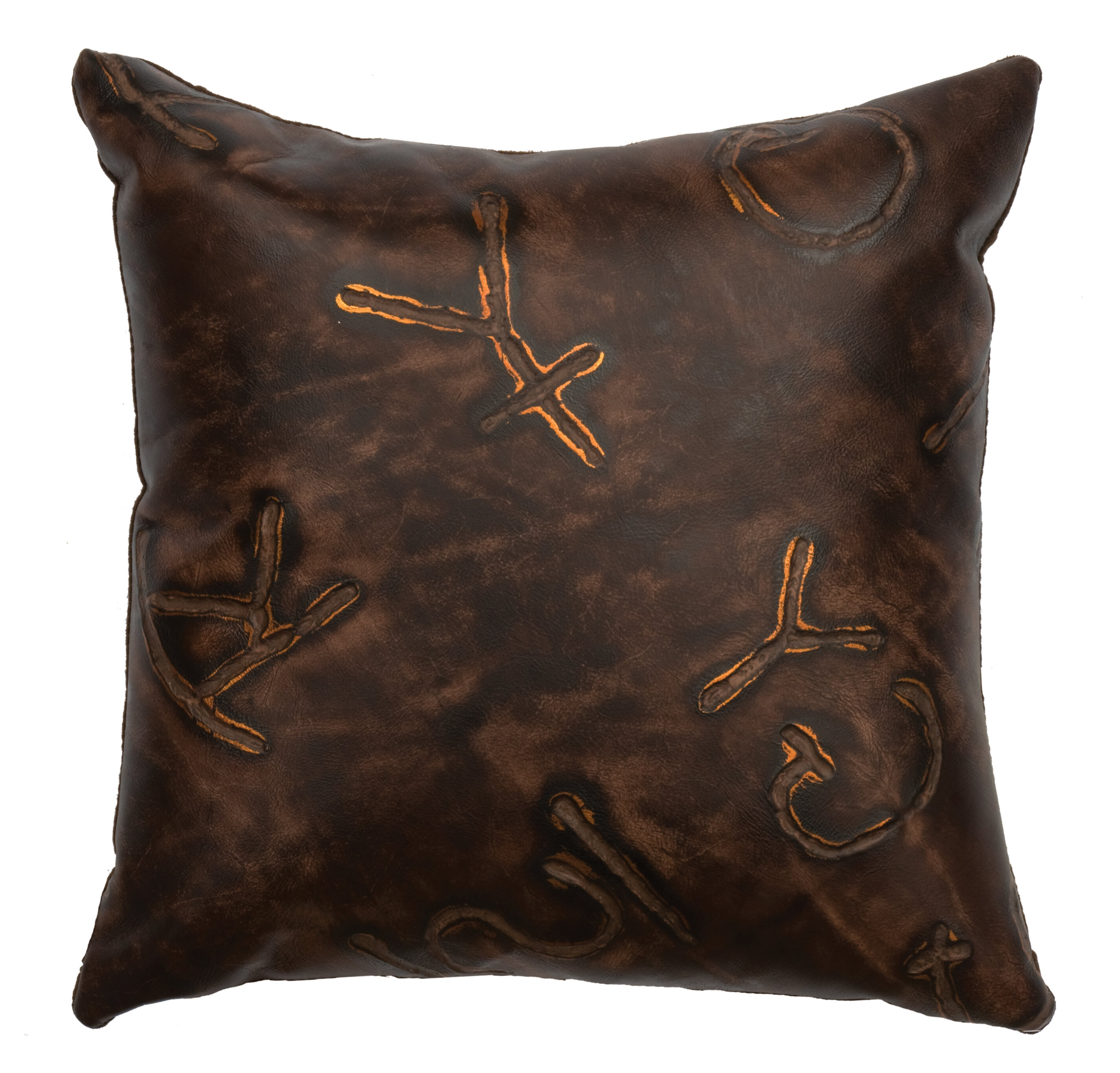 Wooded River Stampede Fabric Leather Throw Pillow & Reviews | Wayfair