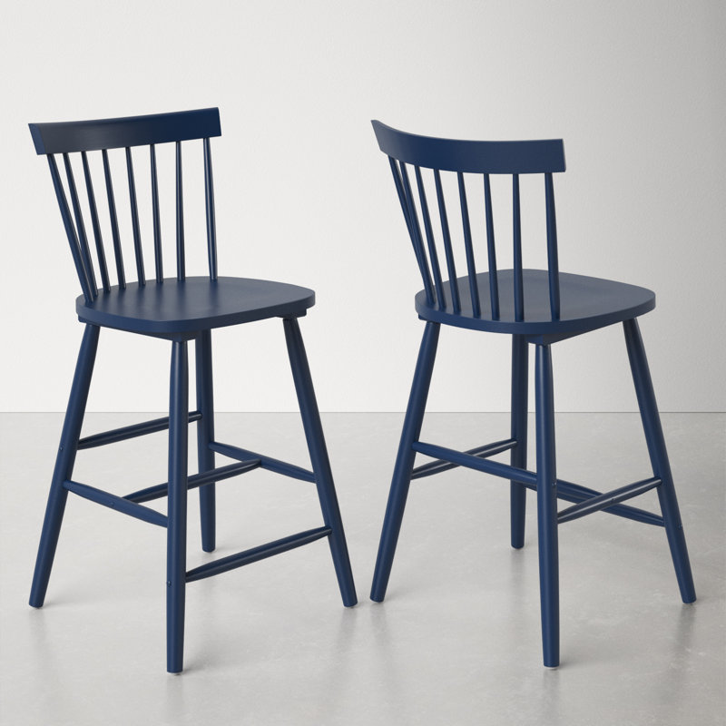 Solid Wood Counter Stool, Counter Stool (61cm Seat Height), Navy