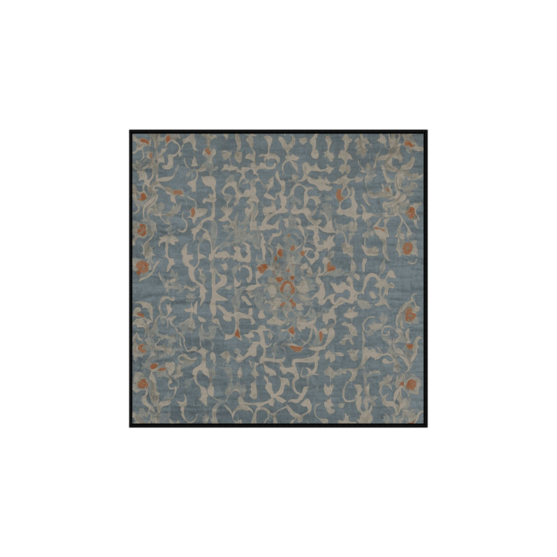 Machine Washable Gray Area Rug, Square 8'