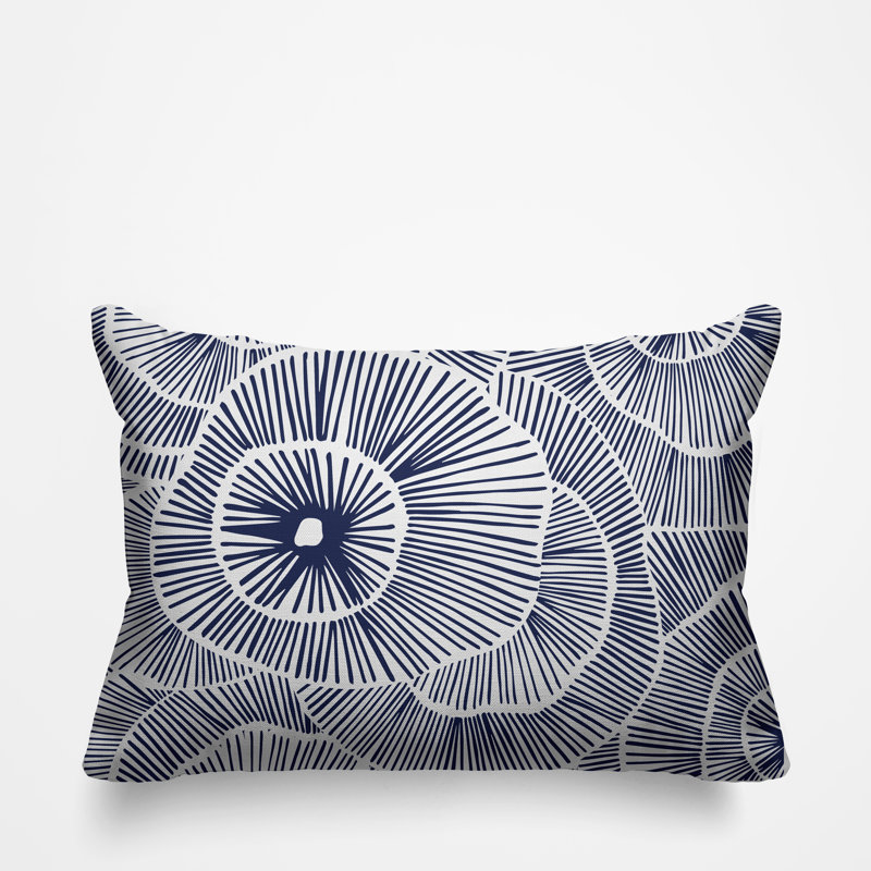 Coussin intérieur / extérieur Abstract Floral Burst, Émeraude