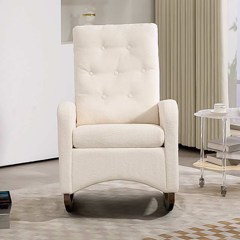 Solid Wood Rocking Chair, White