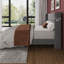 Structure de lit double en velours avec tête de lit à oreilles, cadre de lit plateforme tapissier avec lattes de bois, aucun sommier requis, assemblage facile, gris-63457434-63457446