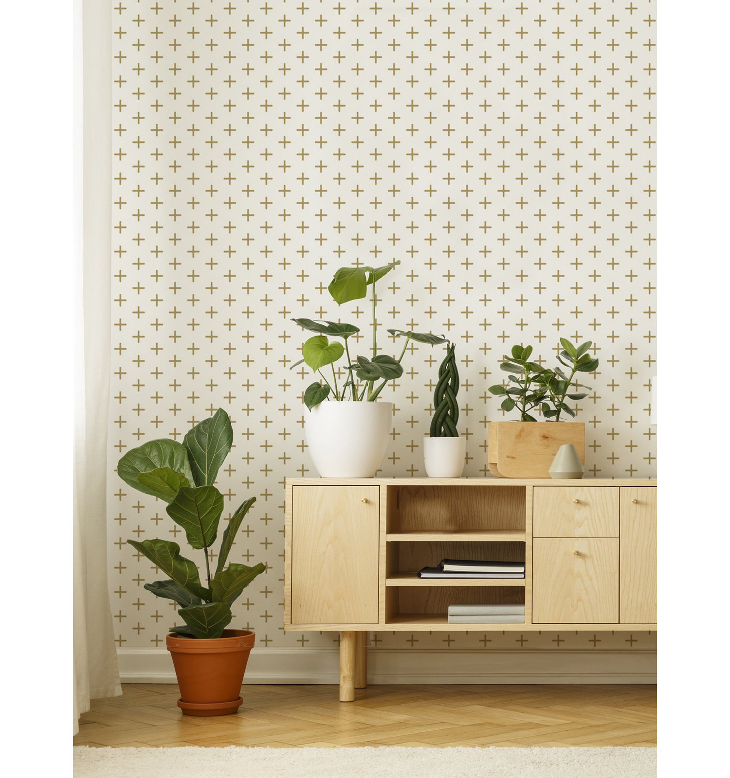 Addition Self-Adhesive Wallpaper Roll, Golden, Non-pasted, Paper