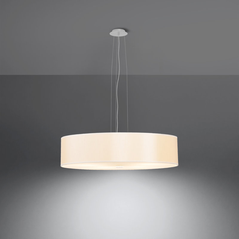 Cahoon 5 - Light Shaded Pendant, White, 110cm H x 60cm W x 60cm D
