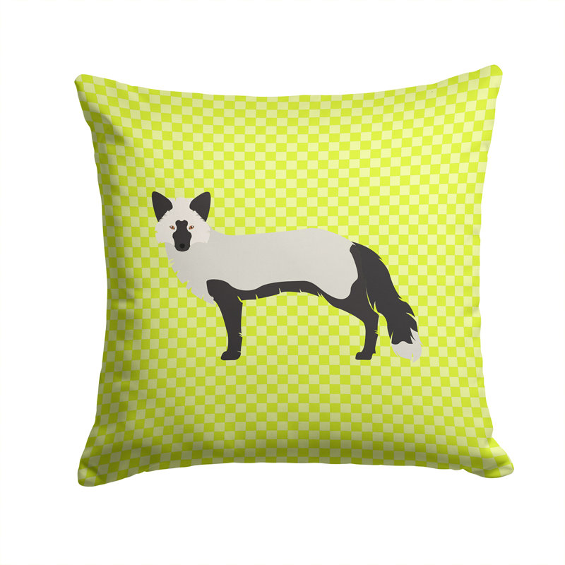 Fox Square Outdoor Throw Pillow, Green, 14" x 14"