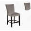 Chaises de salle à manger à hauteur de comptoir en flanelle gris clair 2 pièces