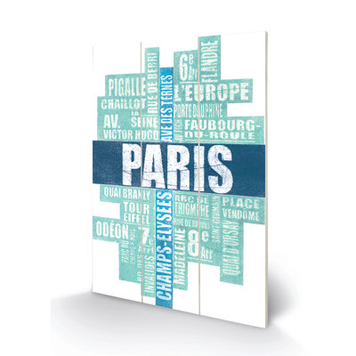 Paris Type by Barry Goodman - No Frame Print on Wood