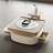 Burlywood Solid + Manufactured Wood Square Coffee Table Sets