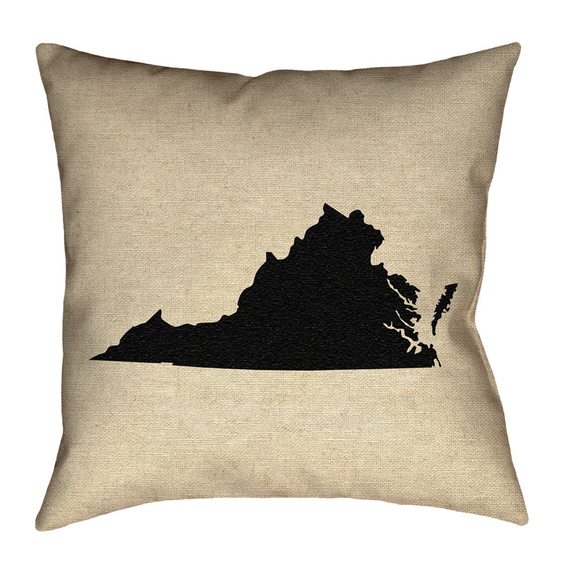 Coussin décoratif à double face Katelyn Smith Virginia, 14 po x 14 po, Noir, Sergé de coton