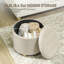 HOMCOM 45cm Round Storage Ottoman with Removable Lid Wood Legs Cream White