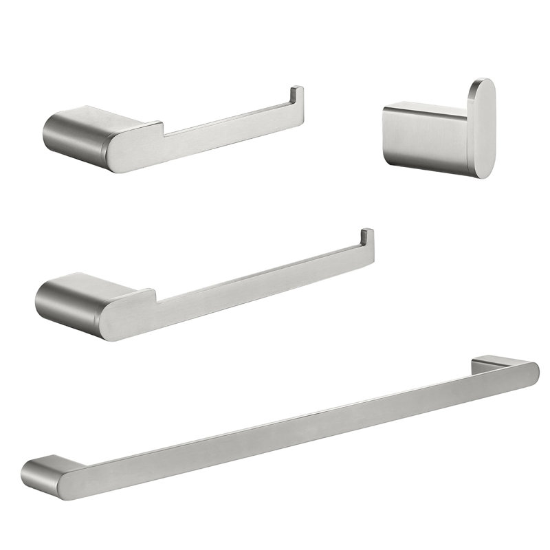 4 - Piece Bathroom Hardware Set, Brushed Nickel