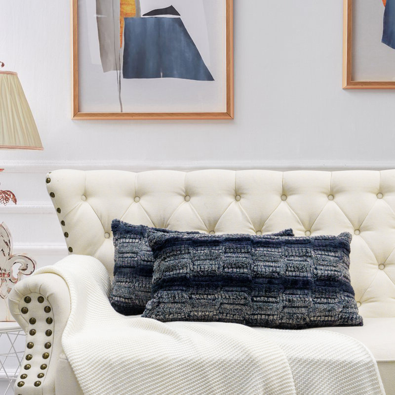 Housses de coussin en fausse fourrure, 14 po x 26 po, Algérie