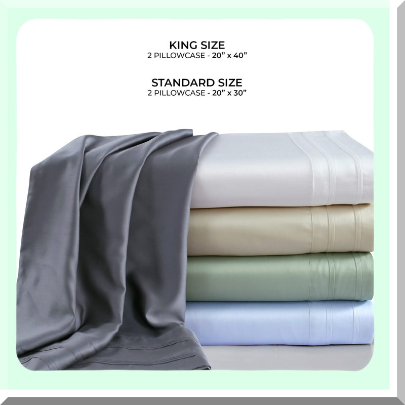 300 Thread Count Pillow Set - White (Pack of 2) - Hypoallergenic, Cooling, Breathable, Soft, Supportive - Eco-Friendly Fibers