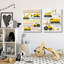 Ensemble de 2 toiles murales Construction Construction Camions & phrases, conception par Elizabeth Tyndall-390139658