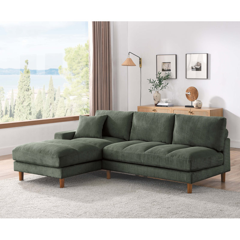 Canapé et méridienne lyna 95 po, Accoudoir à gauche (vu de face), Vert foncé