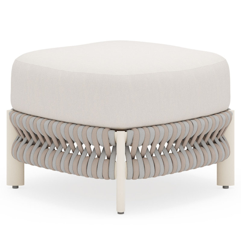 Eve Outdoor Ottoman, Chestnut Brown
