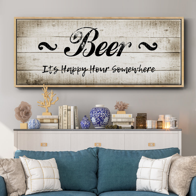 «Beer Happy Hour», toile encadrée, H 12 po x l 30 po