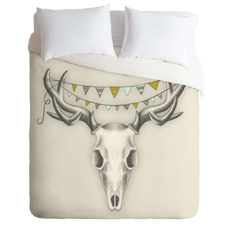 Ensemble de housse de couette crâne, Housse de couette simple / simple TG et 1 taie dé