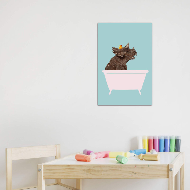 Triceratop in Bathaign par Big Nose Work - impression d'art graphique, Toile tendue, Pas de tapis