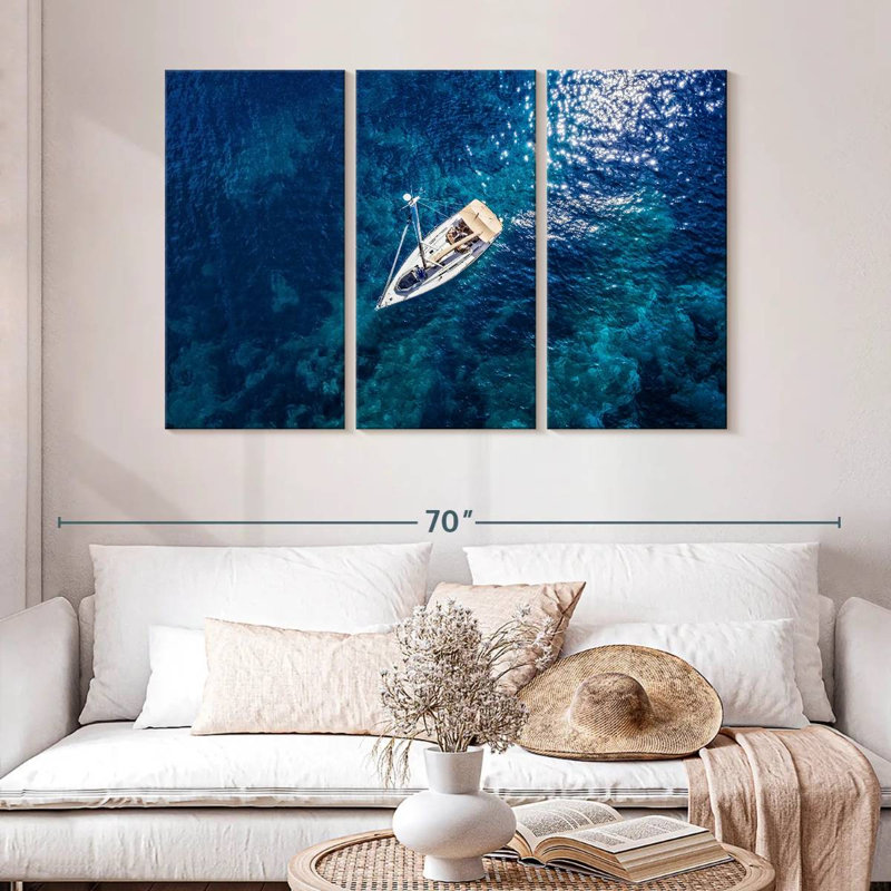 Mehar Anchored Sailboat, 32" H x 50" W