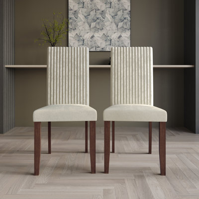Wooden Dining Chair With Corduroy Velvet Cover