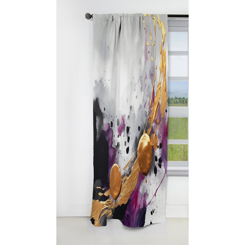Flavio - Rideau occultant en marbre marbré abstrait - 1 panneau, L 52 po x L 84 po