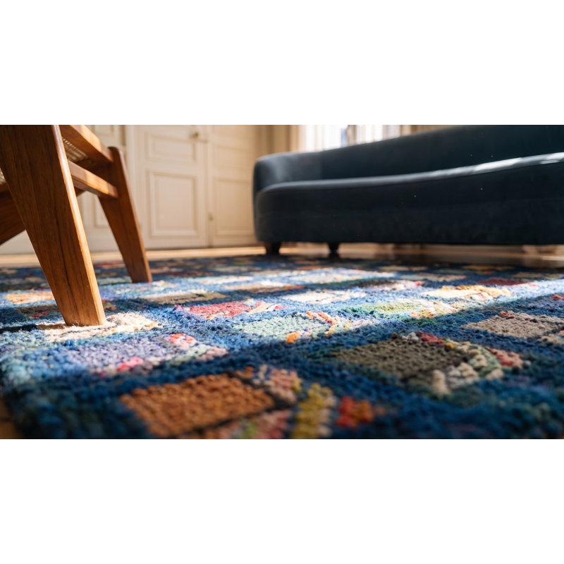 Antique Wool Multicolor Jewel Tones Hooked - Loop Pile Rug