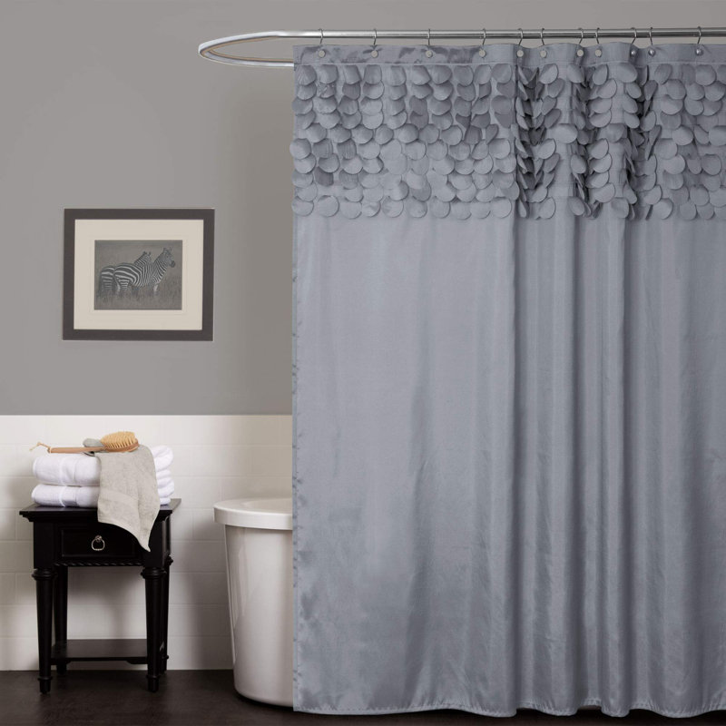 Rideau de douche simple de couleur unie Lillian, Gris