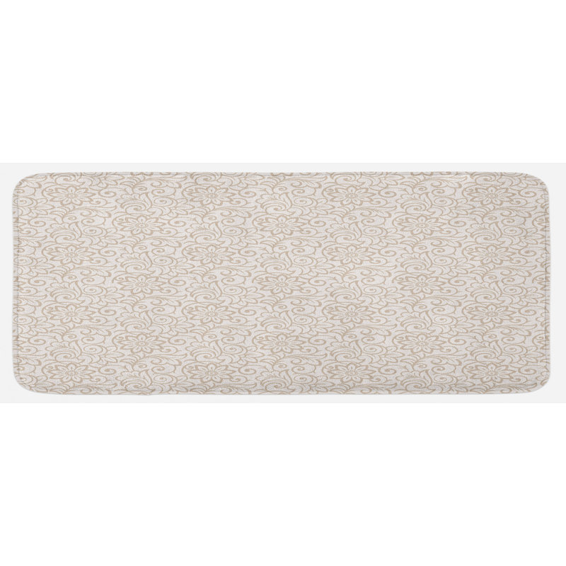 Tapis de cuisine beige florissant