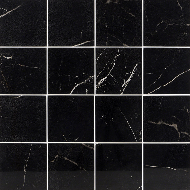 Carrelage mural et de plancher en porcelaine 6 po x 6 po Marmo, Noir