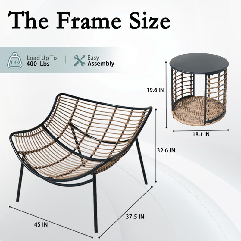 Boho Egg Chair - Zero Gravity Wicker Papasan Lounge Chair with Cushion & Frame - Indoor/Outdoor Hanging Chair for Patio, Bedroom, Living Room - All Ages Comfort