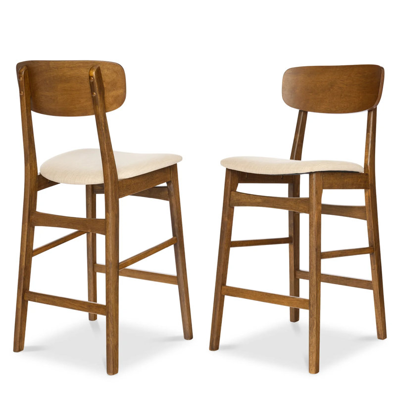 2-Piece Height Bar Stool Set, Cream