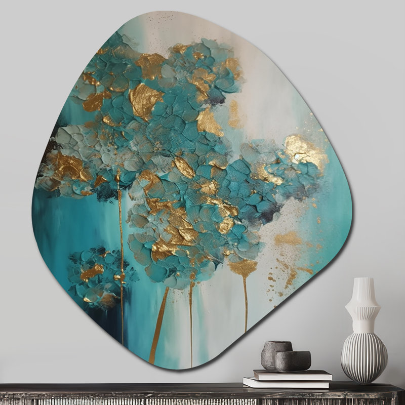 Cheltenham - Hydrangea, forme nébuleuse, art mural asymétrique en métal, H 28 po x l 25 po