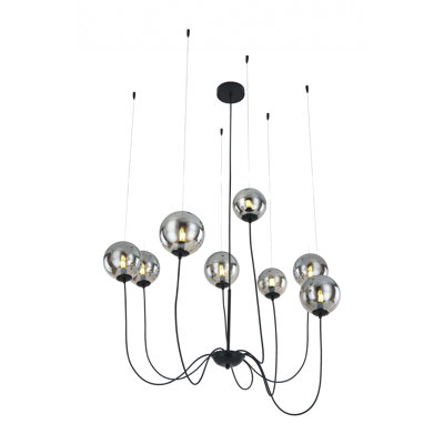 Conflux 8 - Light Black Cluster Pendant