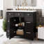 Ensemble de meuble-lavabo de salle de bain 36 "avec comptoir de lavabo, noir, lavabo simple, armoire avec porte à fermeture douce et 3 tiroirs