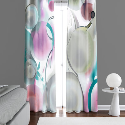 Paire de rideaux semi-transparents en polyester Deivydas