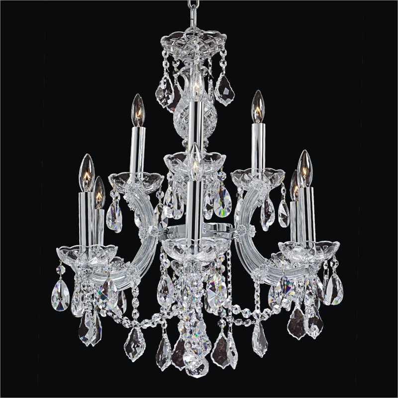Lustre à niveaux 9 lumières façon bougie style bougie Hendren