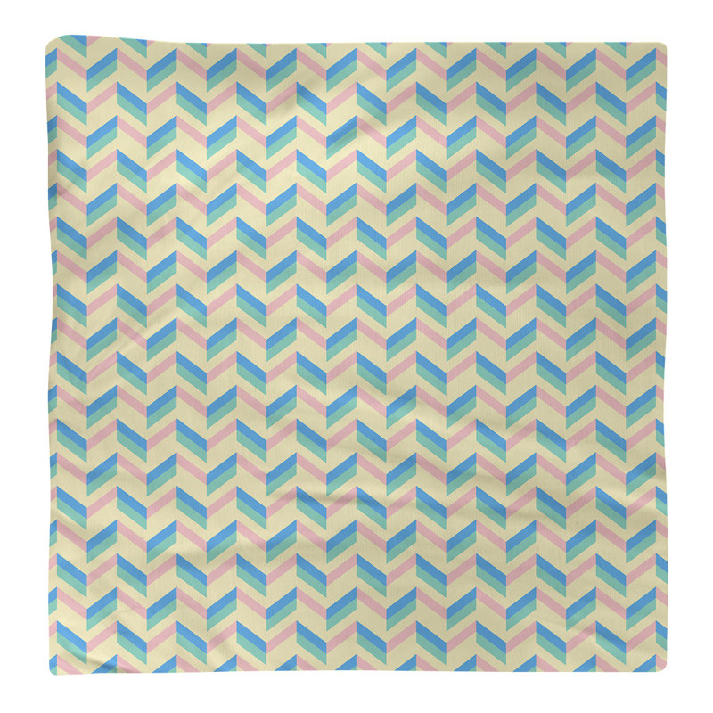 Serviette en coton chevron, 0,1 po x 22 po x 22 po, Jaune et pastel, Sergé de coton